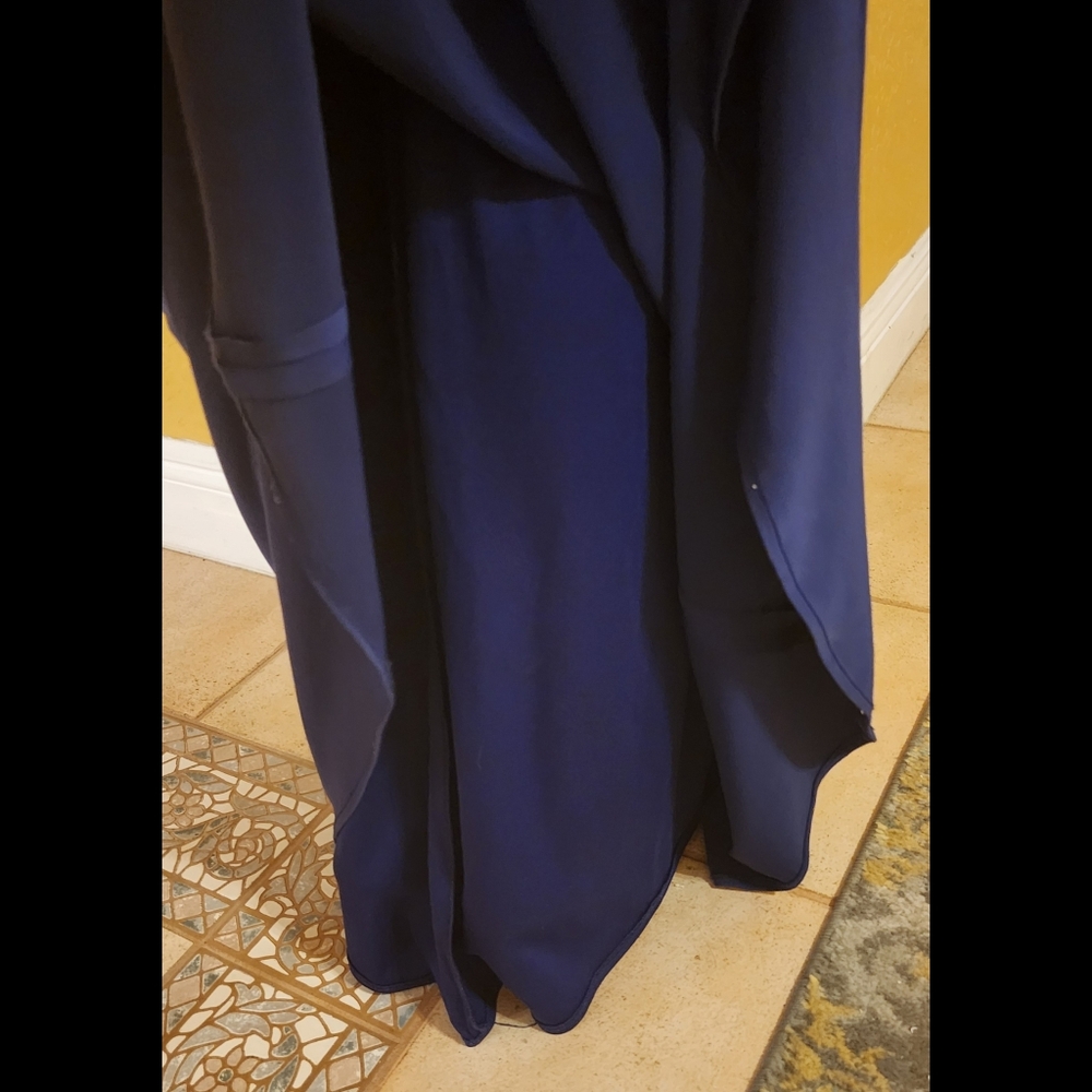 Hailey Logan by Adrianna Papell Formal Gown Navy Silver Sequins & Beading - Picture 12 of 13